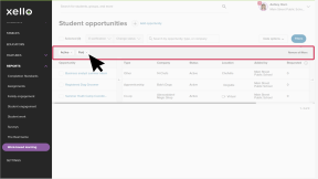 Student opportunities report is open. The cursor is clicking next to an applied filter to remove it.